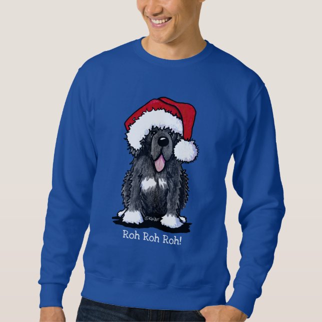 KiniArt Christmas Newfie Dog Hoodie (Vorderseite)