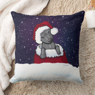 KiniArt Christmas Pittie Throw Pillow Kissen