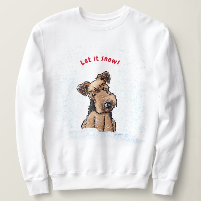 KiniArt Christmas Welsh Terrier Sweatshirt (Design vorne)