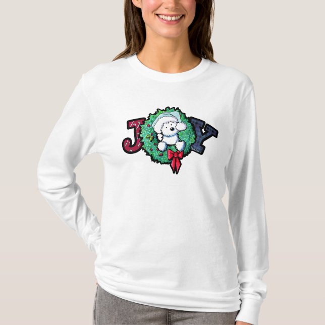 KiniArt Christmas Westie Joy T-Shirt (Vorderseite)