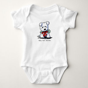 KiniArt Christmas Westie Terrier Puppy Baby Strampler
