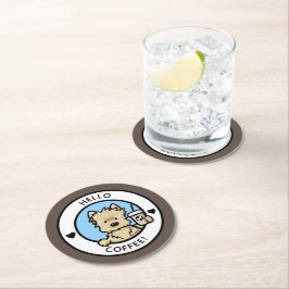 KiniArt Coffee Cairn Round Paper Untersetzer