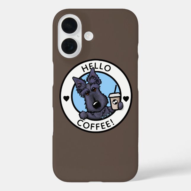 KiniArt Coffee Scottie Case-Mate iPhone Case (Rückseite)