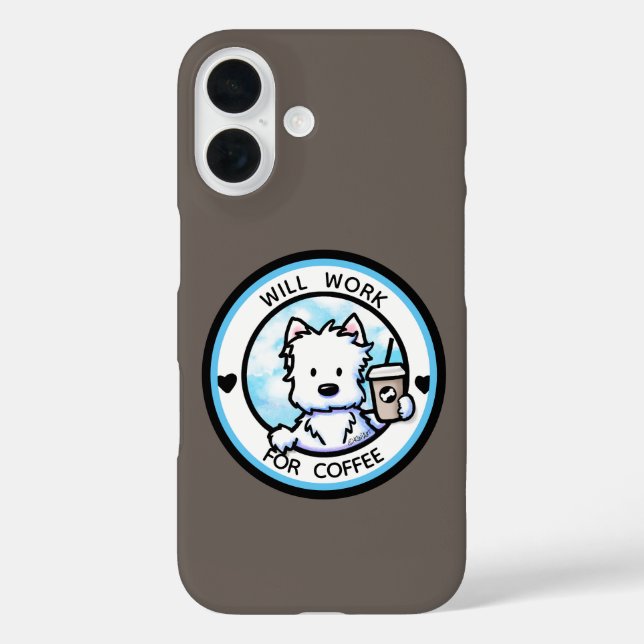 KiniArt Coffee Westie Case-Mate iPhone Case (Rückseite)