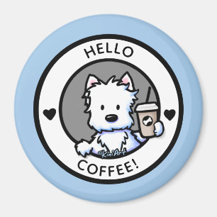 KiniArt Coffee Westie Magnet