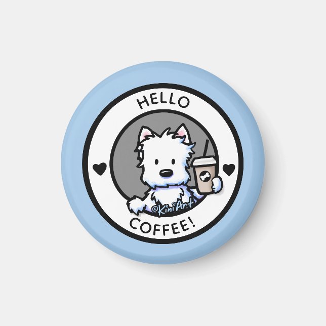 KiniArt Coffee Westie Magnet (Vorne)