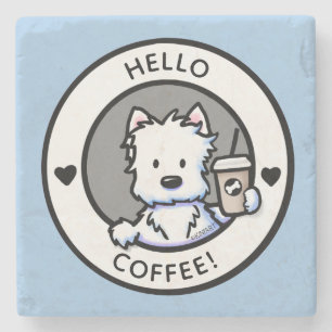 KiniArt Coffee Westie Stone Untersetzer