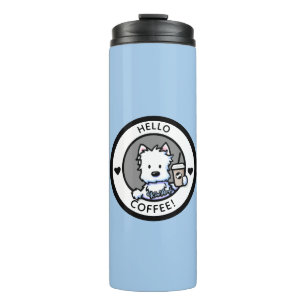 KiniArt Coffee Westie Thermosbecher