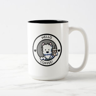 KiniArt Coffee Westie Zweifarbige Tasse