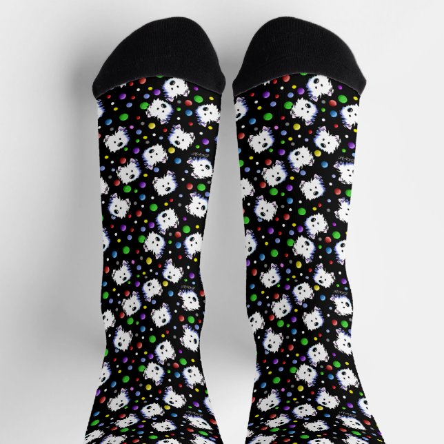 KiniArt Confetti Westie Socks Socken (Oben)