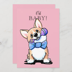 KiniArt Corgi Babydusche Einladungen