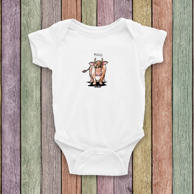 KiniArt Cow Baby Strampler (KiniArt Cow design baby clothes by Kim Niles)