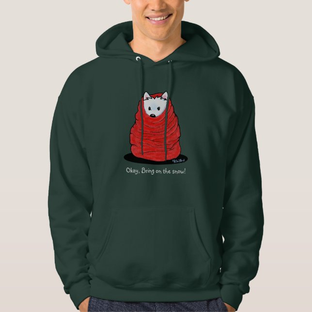 KiniArt Cozy Winter Westie Terrier Hoodie (Vorderseite)