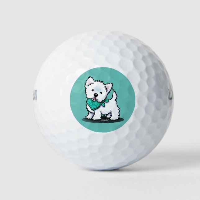 KiniArt Cutieface Westie Terrier Golfball (Vorderseite)