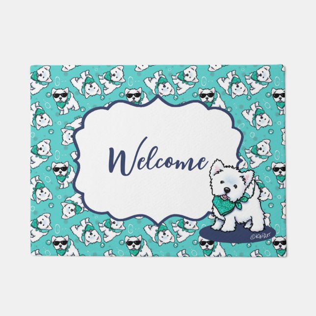 KiniArt Cutieface Westies Doormat Fußmatte (Vorderseite)