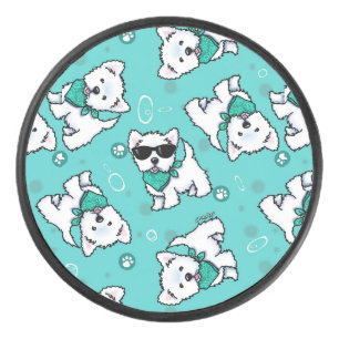 KiniArt Cutieface Westies Eishockey Puck