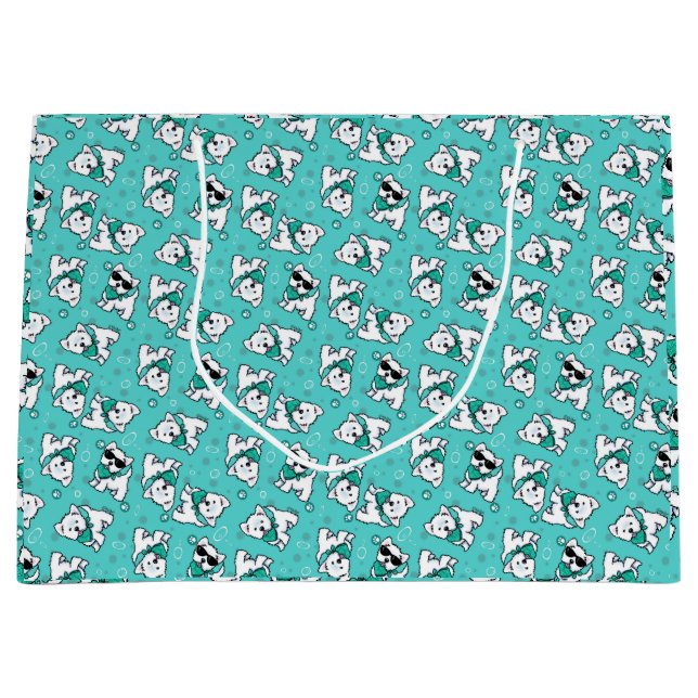 KiniArt Cutieface Westies Große Geschenktüte (Vorderseite)