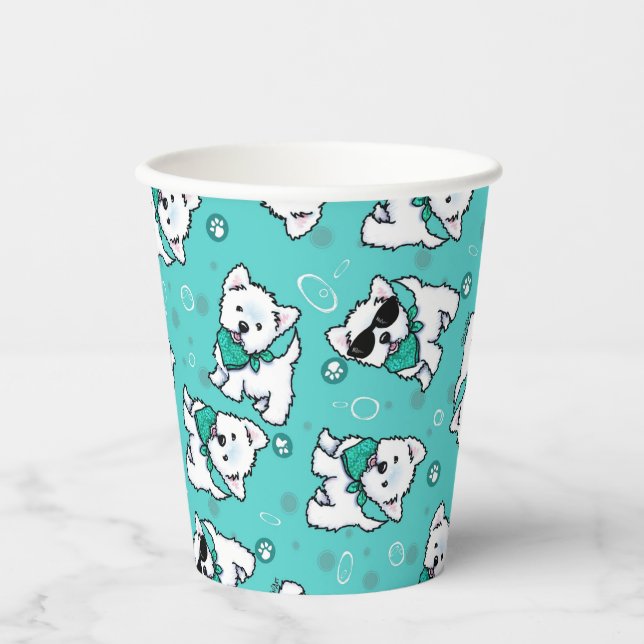 KiniArt Cutieface Westies Pappbecher (Vorderseite)