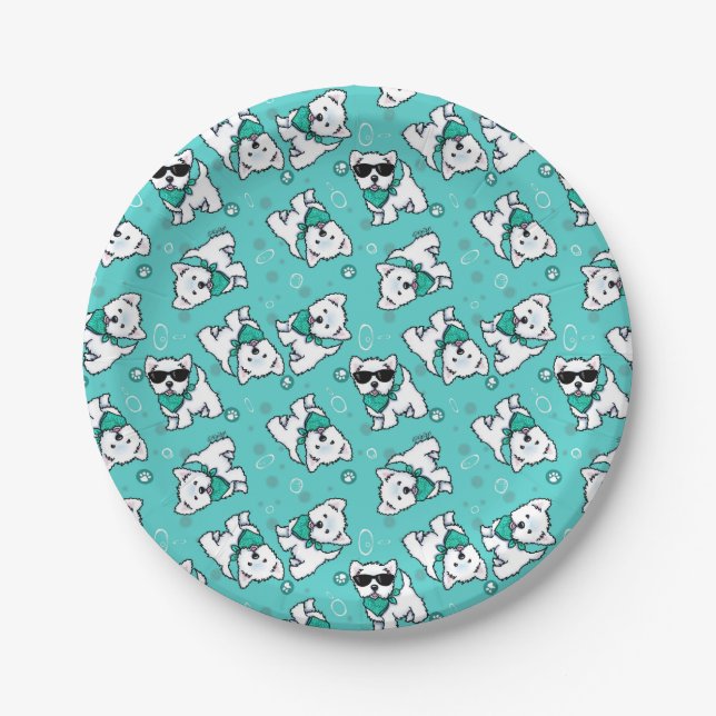 KiniArt Cutieface Westies Pappteller (Vorderseite)
