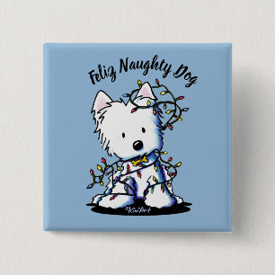 KiniArt Delighted Westie Button