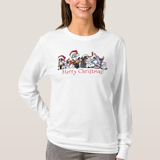 KiniArt Dog Lover Weihnachts-T - Shirt (Vorderseite)