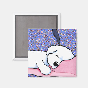 KiniArt Dog Tired Bichon Magnet