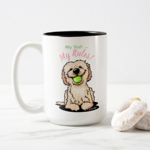 KiniArt Doodle Dog MY BALL Zweifarbige Tasse