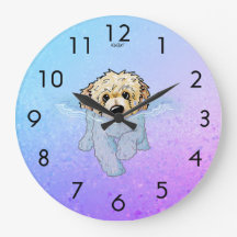 KiniArt DoodleMoji Goldendoodle Große Uhr