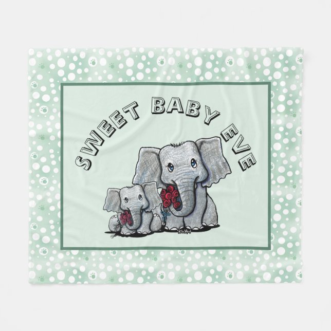 KiniArt Elephant Fleece Blanket (Vorderseite (Horizontal))