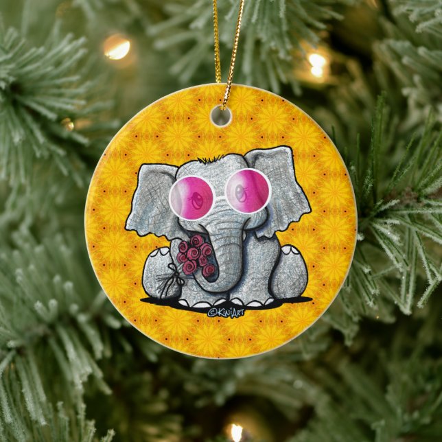 KiniArt Elephant Keramik Ornament (Baum)