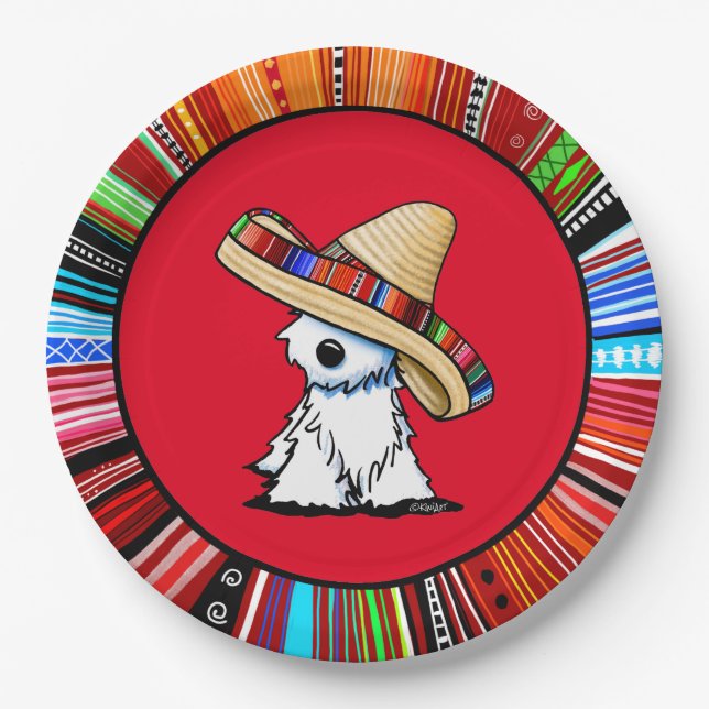 KiniArt Fiesta Westie Paper Plate Pappteller (Vorderseite)