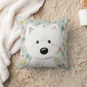 KiniArt Fluffy Westie Impressionen Kissen