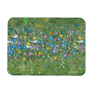 KiniArt Garden Abstrakte Vögel und Schmetterlinge Magnet