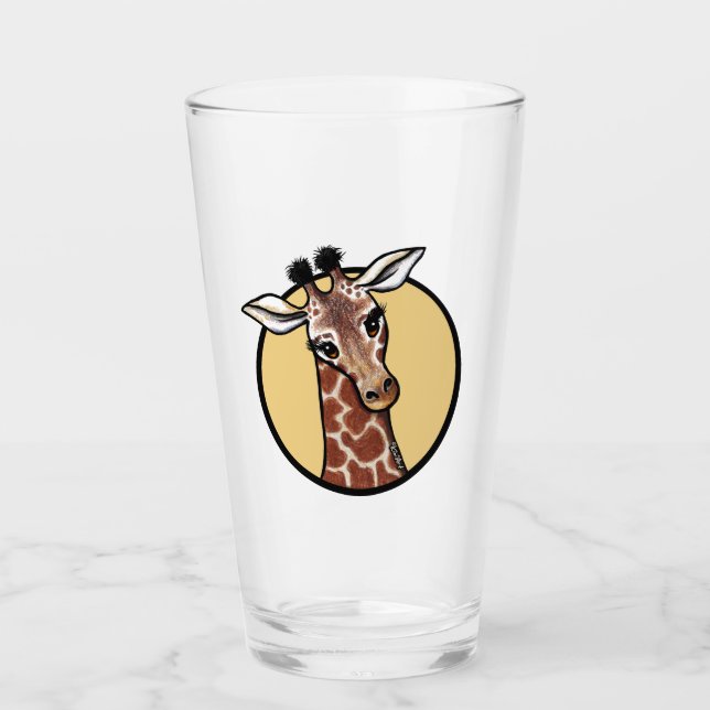 KiniArt Giraffe Lover Glass Cup Glas (Vorderseite)