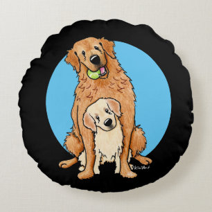 KiniArt Golden Retrievers Pillow Rundes Kissen