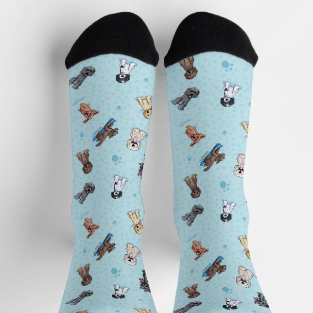 KiniArt Goldendoodle DoodleMoji Socken (Oben)
