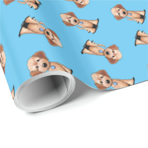 KiniArt Goldendoodle Geschenkpapier