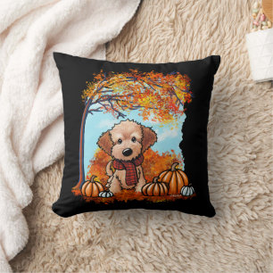 KiniArt Goldendoodle Welpenherbst Kissen