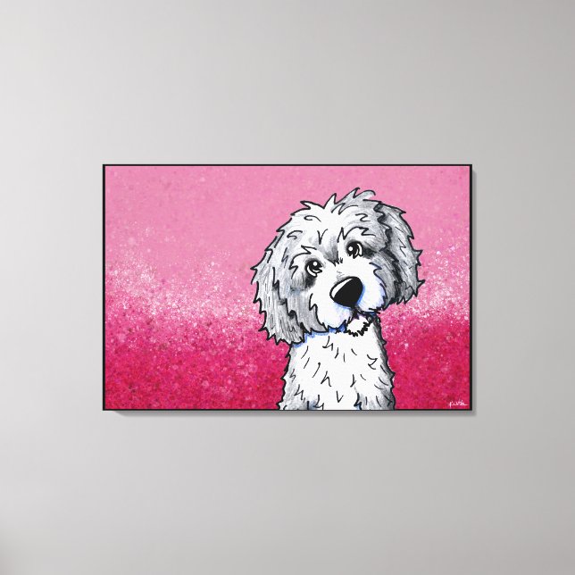 KiniArt Gray and White Goldendoodle Leinwanddruck (Vorderseite)