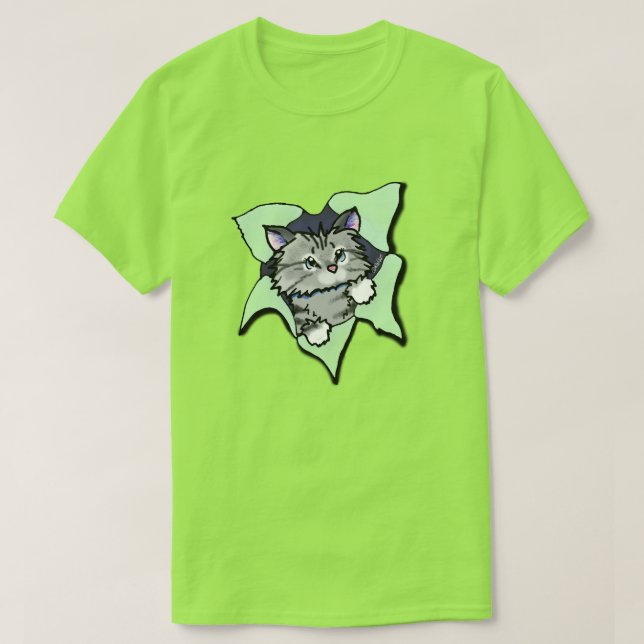 KiniArt Gray Kitty Blast T - Shirt (Design vorne)