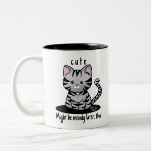 KiniArt Gray Tabby Kitten Zweifarbige Tasse