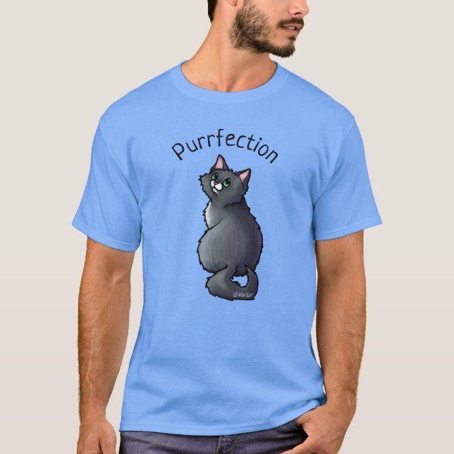KiniArt Green Mit Augen Cat T-Shirt (Vorderseite)