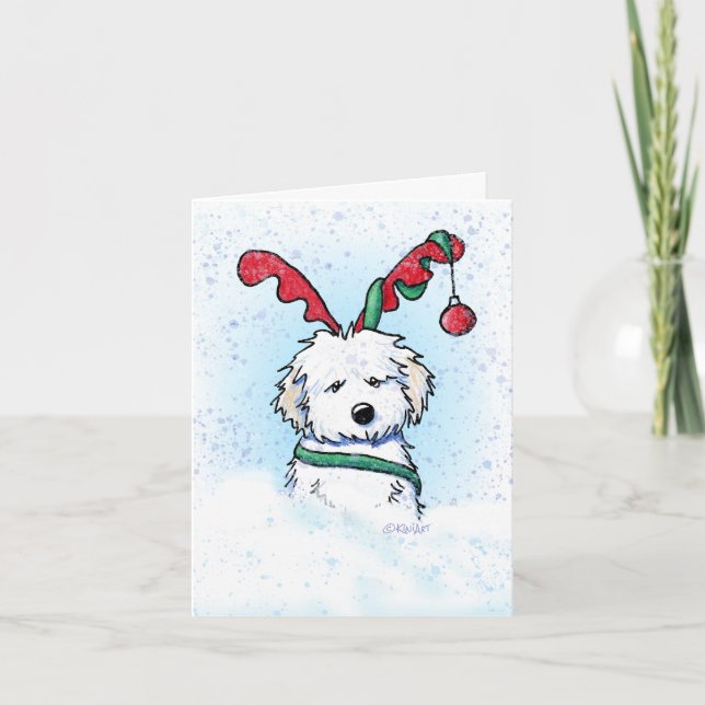 KiniArt Havanese Rentier Karte (Vorderseite)