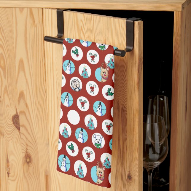 KiniArt Hogs Snowman Weihnachten Handtuch (Drittel gefaltet)