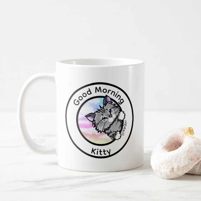 KiniArt Kitten Personalisierte Mug Kaffeetasse (Mit Donut)