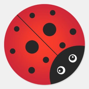 KiniArt Ladybug Classic Round-Aufkleber Runder Aufkleber