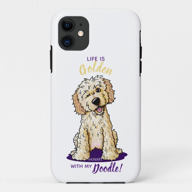 KiniArt-Leben ist goldenes DOODLE Case-Mate iPhone Hülle (Rückseite)