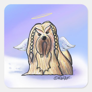 KiniArt Lhasa Angel Square Sticker