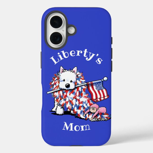 KiniArt Liberty Westie Case-Mate iPhone Hülle (Rückseite)