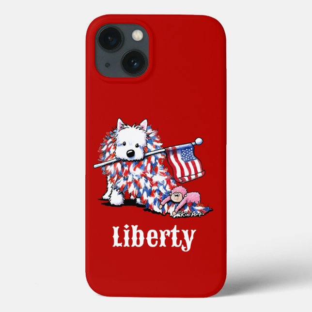 KiniArt Liberty Westie Portrait Case-Mate iPhone Hülle (Rückseite)